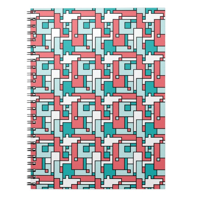 Retro Brick Mönster Anteckningsbok Med Spiral (Framsidan)