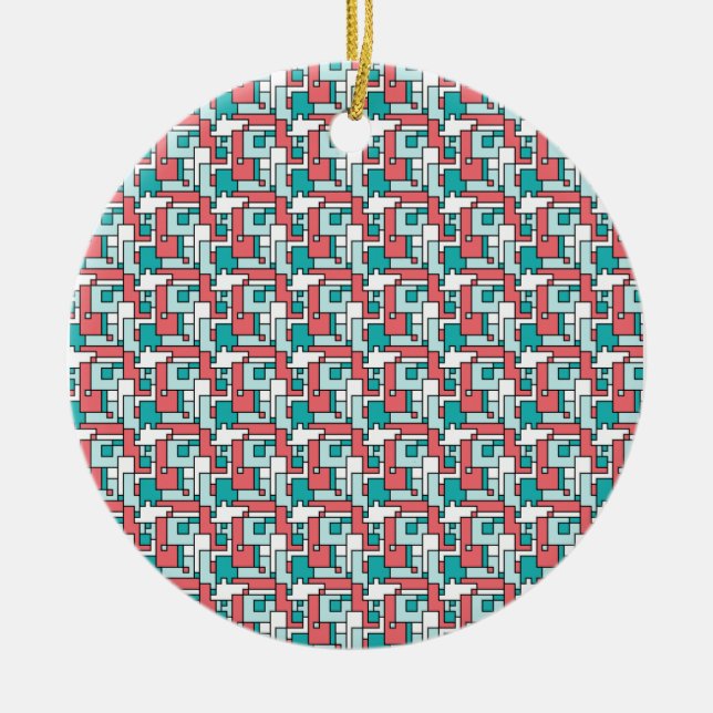 Retro Brick Mönster Julgransprydnad Keramik (Framsidan)