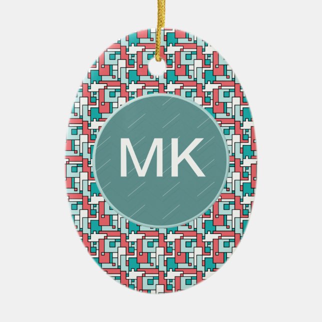 Retro Brick Mönster Julgransprydnad Keramik (Framsidan)