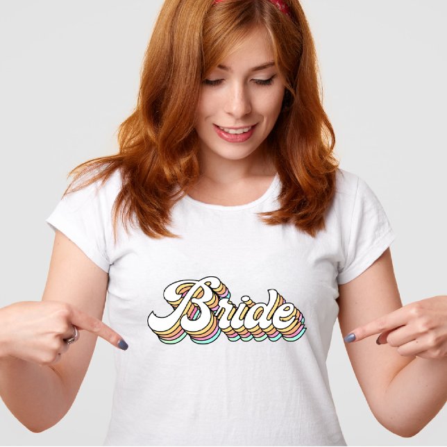 Retro Bride Shirt, Bride Shirt Bachelorette shirt T Shirt (Skapare uppladdad)