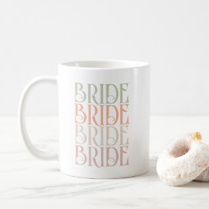 Retro Bride Typography-Möhippa Mjuk färgstark Kaffemugg