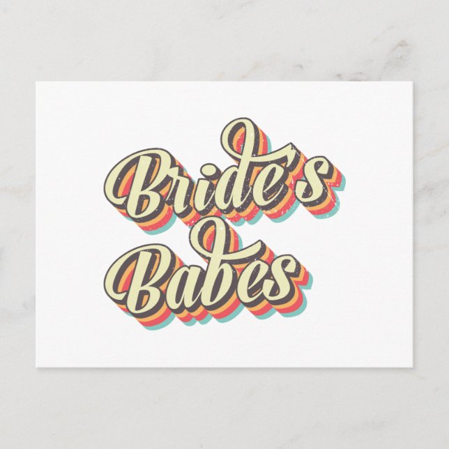 Retro Brides Babes, Bachelorette Brudens sida Gift Helg Vykort (Framsida)