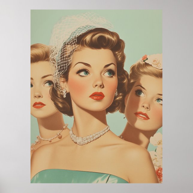 Retro Bridesmaids i Stil Poster (Framsidan)