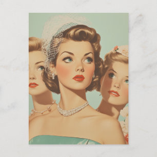 Retro Bridesmaids i Stil Vykort