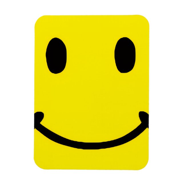 Retro Bright Big Yellow Smile Face Magnet (Vertikal)
