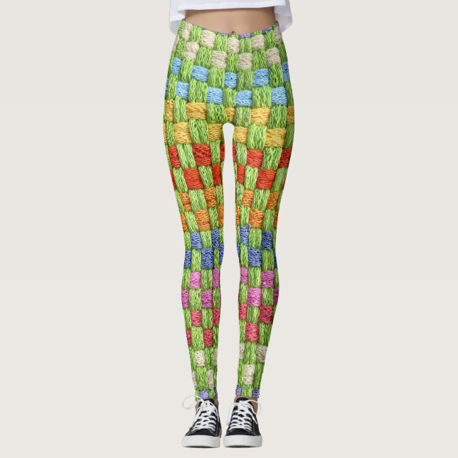 Retro Bright Pothold Weave Leggings (Framsida)