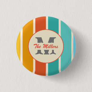 Retro Bright Sommar Monogram Knapp