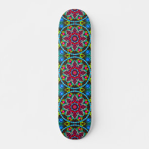 Retro Bright Tropical Blommönster Deck Mini Skateboard Bräda 18,5 Cm