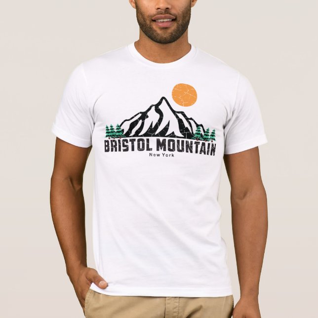 Retro Bristol Mountain Ski T Shirt (Framsida)