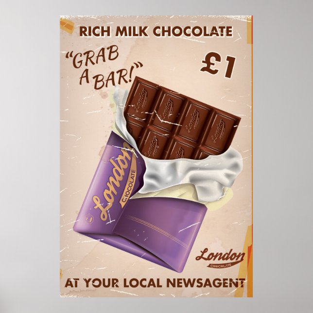 Retro British Chocolate Advert. Poster (Framsidan)