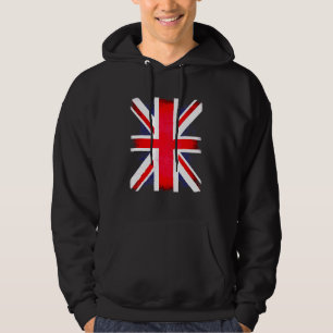 Retro British England Union Jack Uk Flagga Patriot Hoodie