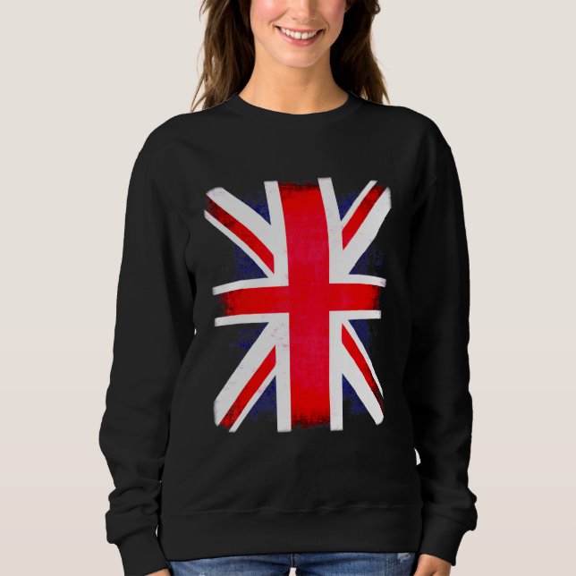Retro British England Union Jack Uk Flagga Patriot T Shirt (Framsida)