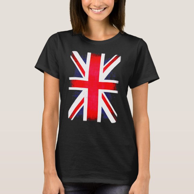 Retro British England Union Jack Uk Flagga Patriot T Shirt (Framsida)
