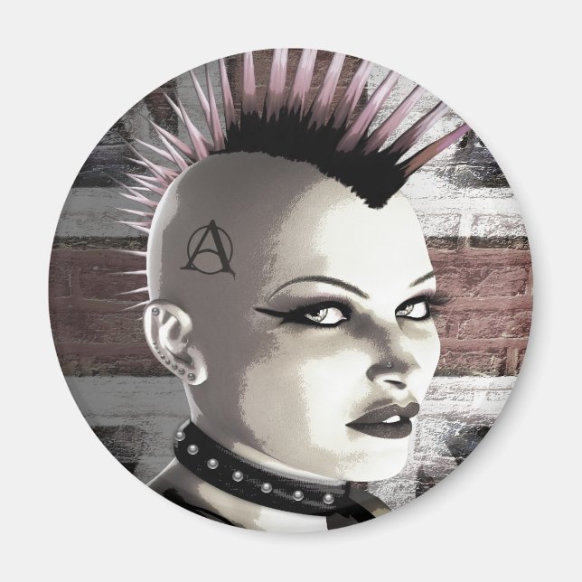 Retro British Punk Mode Magnets Magnet (Framsidan)
