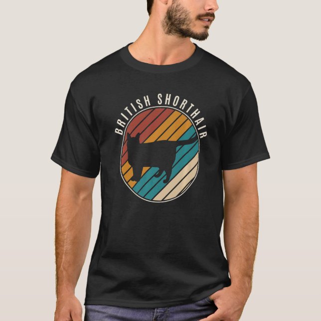 Retro British Shorthair Cat Kitten Cat 1 T Shirt (Framsida)