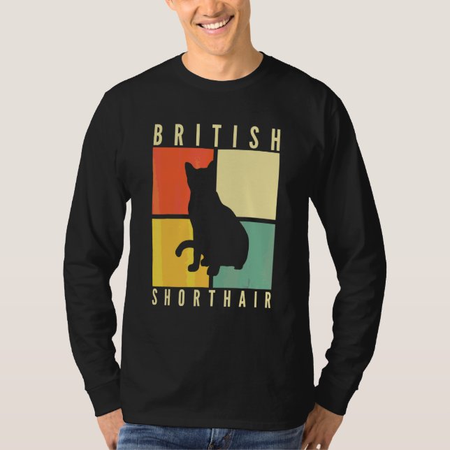 Retro British Shorthair Cat Kitten Cat T Shirt (Framsida)