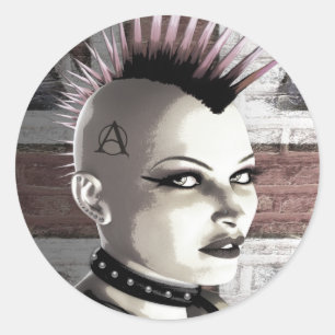 Retro brittiska Punk flickaklistermärkear Runt Klistermärke