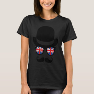 Retro brittiska Union Jack-flagga solglasögon T Shirt