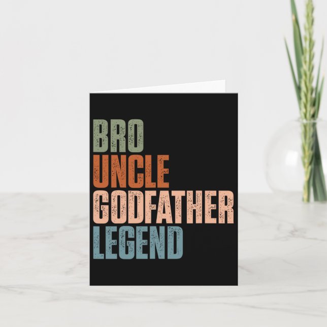 Retro Bro farbror Godfather Legend Funny Uncles Fa Kort (Framsida)