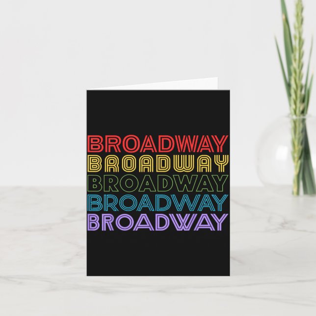 Retro Broadway Music Lover Theatre Musical Theater Kort (Framsida)