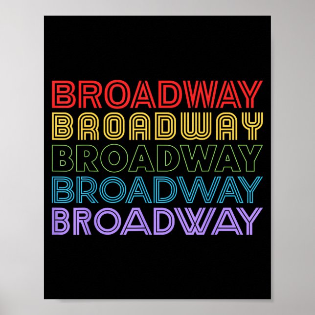Retro Broadway Music Lover Theatre Musical Theater Poster (Framsidan)