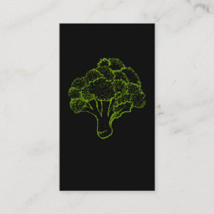 Retro Broccoli Art Vegetables Teckning Visitkort