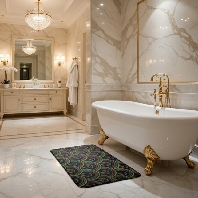 Retro Broderi Båg Mönster Badrumsmatta (Skapare uppladdad)