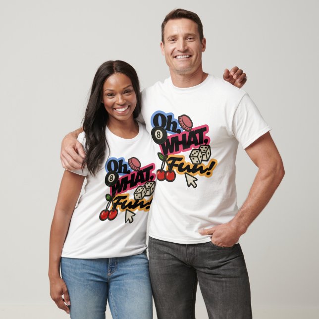 Retro broderi patch stil "Oh, What Fun" T Shirt (Unisex)