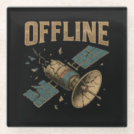 Retro Broken Satellite "OFFLINE" Space Art
