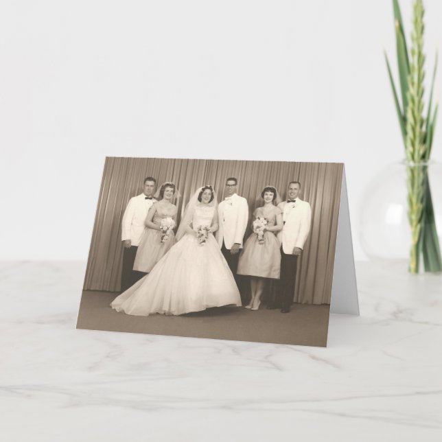 Retro Bröllop-kort Kort (Framsida)