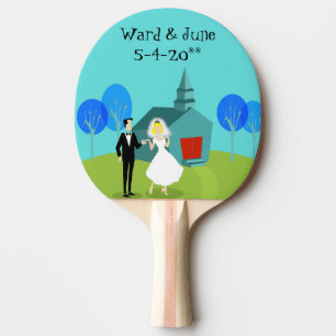 Retro Bröllop par Ping Pong Paddle Pingisracket