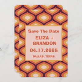 Retro Bröllop Photo 70's Save the Date Inbjudningar