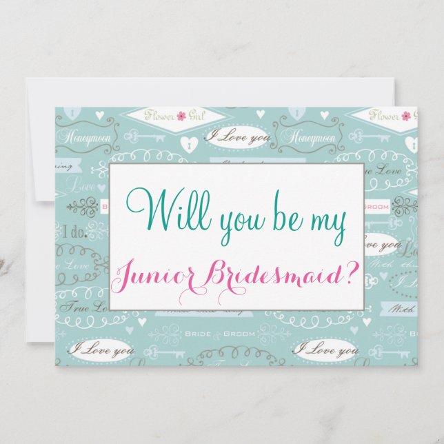 Retro bröllop ska dig är den yngre brudtärnan inbjudningar (Framsida)