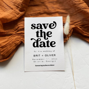 Retro Bröllop spara datum-kort Inbjudningar