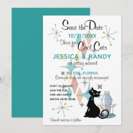 Retro Bröllop spara datum-kort Inbjudningar