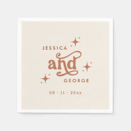 Retro Bröllop, Terracotta Boho Pappersservett