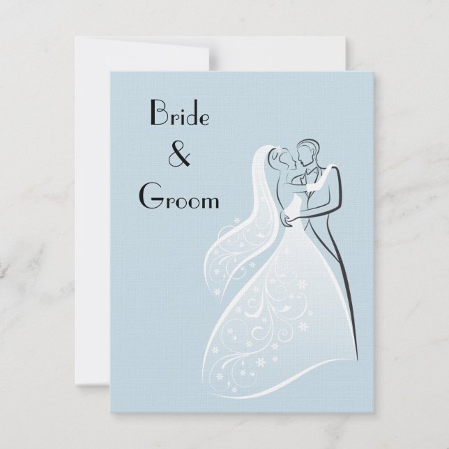 Retro bröllopdansare för blått inbjudningar (Framsida)