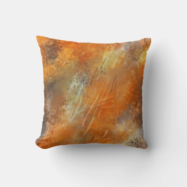 Retro Bronze Abstrakt Flames Kudde (Framsida)
