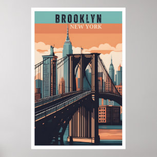 Retro Brooklyn: Utforska NYC:s Nostalgic Borough Poster