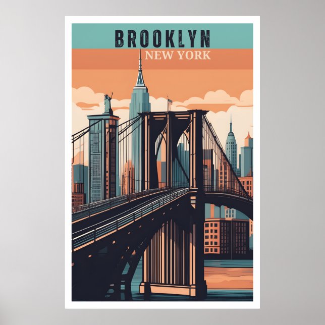 Retro Brooklyn: Utforska NYC:s Nostalgic Borough Poster (Framsidan)