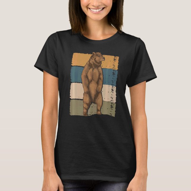 Retro Brown Bear Animal Wildlife Bear T Shirt (Framsida)
