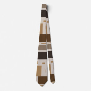 Retro Brown Geometric Mönster Manar Neck Tie Slips