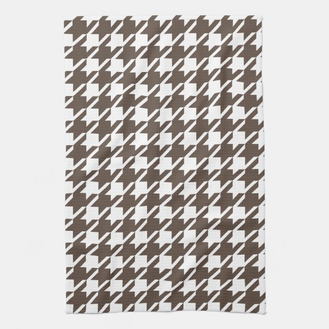Retro Brown Houndstooth Kitchen Towel Kökshandduk (Vertikal)
