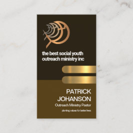 Retro Brown Lagrar Tab Religiösa Fish Mission Visitkort