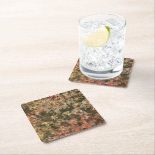 Retro Brown Marble Drink Coasters Underlägg Papper Kvadrat