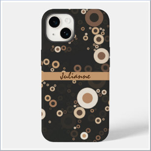 Retro Brown och Beige Circle Mönster