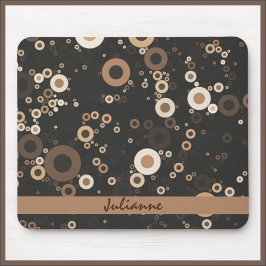 Retro Brown och Beige Circle Mönster Musmatta