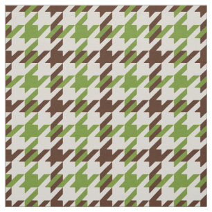 Retro Brown och grönt Houndstooth plaid mönster Tyg
