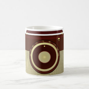 Retro Brown och Guld Antique Radio Kaffemugg