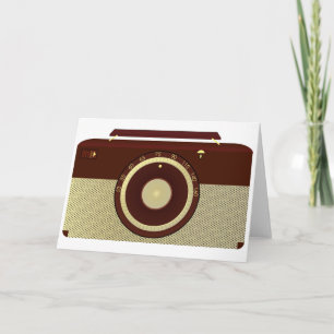 Retro Brown och Guld Antique Radio Kort